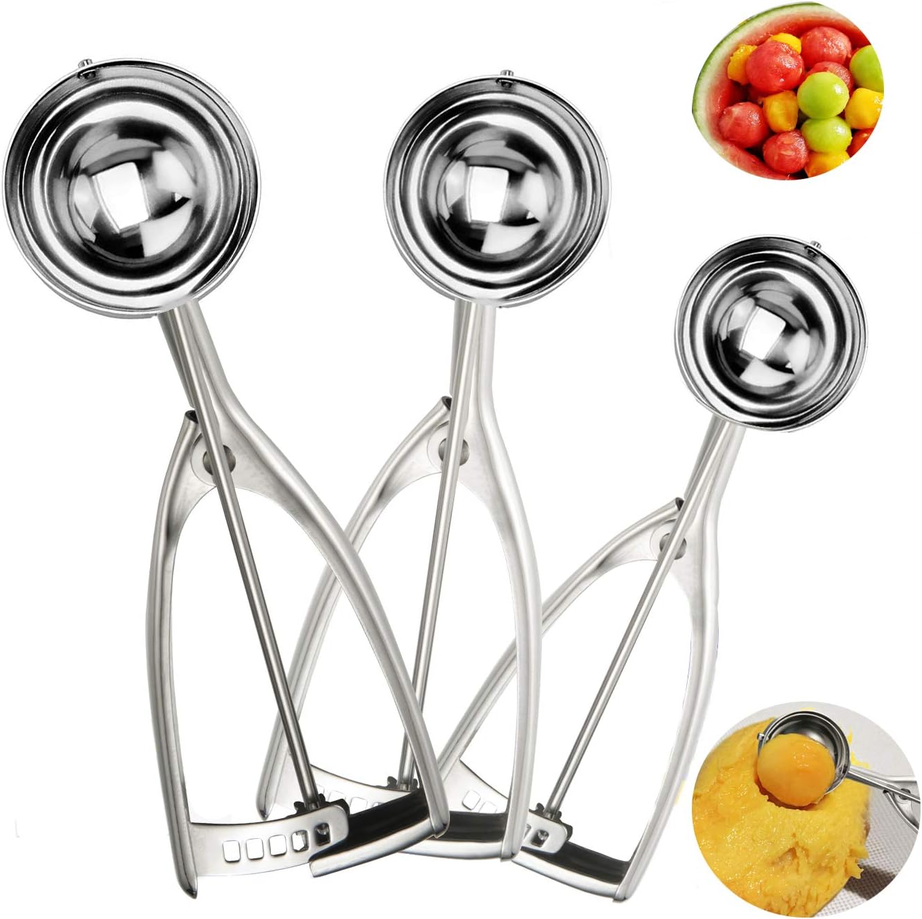 Cookie Scoop Set, Ice Cream Scoop Set, Scoop Ice Cream 3 Pcs Large