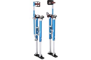 WeChef 36-50 inch Drywall Stilts Height Adjustable Lifts Aluminum Tool Non slip for Cleaning Painting Pruning Branches Blue