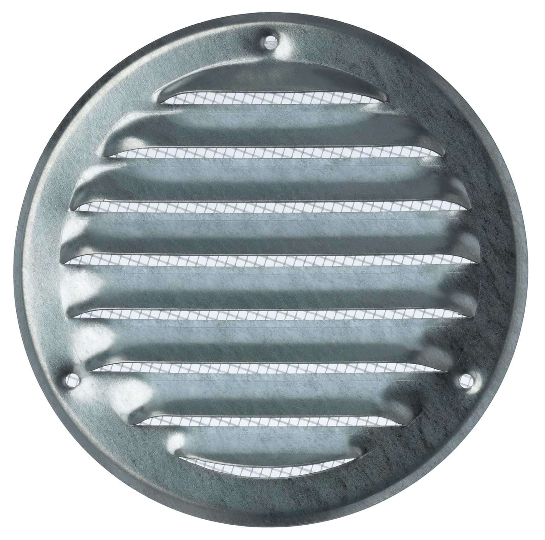 Steinberg14 Galvanised Steel 100mm Metal Air Vent Cover with Insect Mesh - 4 inch Round Ventilation Grille