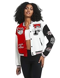 COZYPOIN Women Varsity Jacket Print Cropped Color