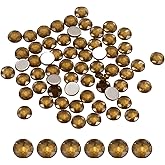 MECCANIXITY Flat Back Round Acrylic Rhinestones,8mm SS45 Brown Flatback Crystal Rhinestones for Crafts Clothes Shoes DIY Decoration Gifts 100Pcs