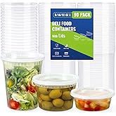 90 Sets Plastic Deli Containers With Lids, Assorted Sizes (8 oz 16oz 32oz) Variety pack, Airtight Food Storage Containers, Freezer/Dishwasher/Microwave Safe, Soup Containers For Takeout Food Storage