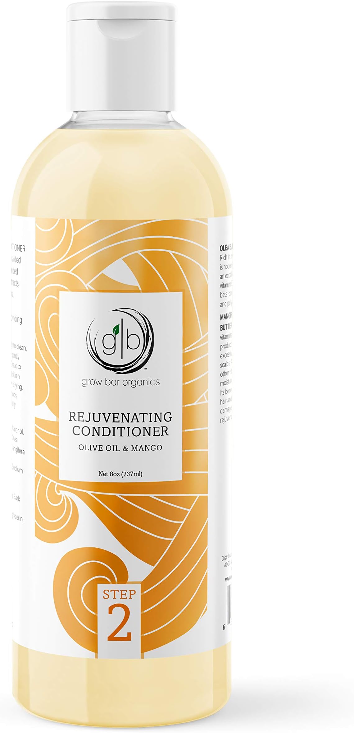Grow Bar Organics Rejuvenating Conditioner for Natural Hair, Olive Oil and Mango Butter. Natural Conditioner for Natural Hair, Curly Hair for Kids, Adults, African Americans | 8 ounce