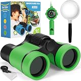 Zinbo Kids Binoculars with Compass Magnifier Set Green 3-8 yrs