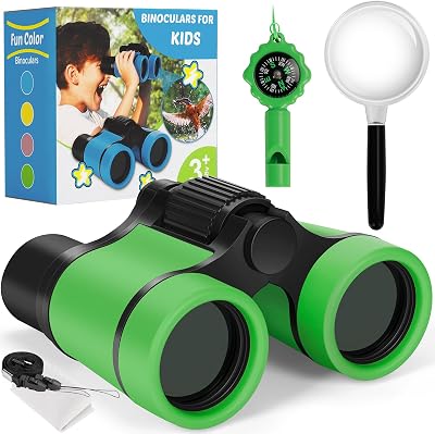 Zinbo Kids Binoculars with Compass Magnifier Set Green 3-8 yrs