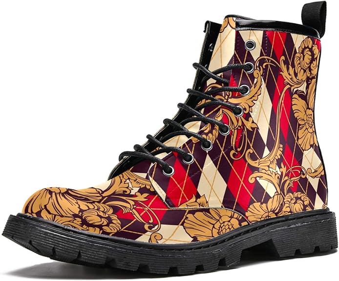 MAPOLO Men�s High Top Boots Lace Up Eclectic