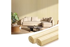 OUZUGIE 2 Pack 96x24 Inch Natural Bamboo Wall Panel – Raw Pole Wrap Paneling for Walls, Ceilings, Cabinets, Furniture – Ideal for Bedroom, Living Room & Office DIY Decor