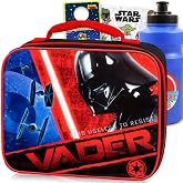 Star Wars Lunchbox for Kids Bundle w/Insulated Lunch Bag + More | Soft Star Wars Darth Vader Lunch Box Plus Water Bottle, Stickers, More - Star Wars School Supplies