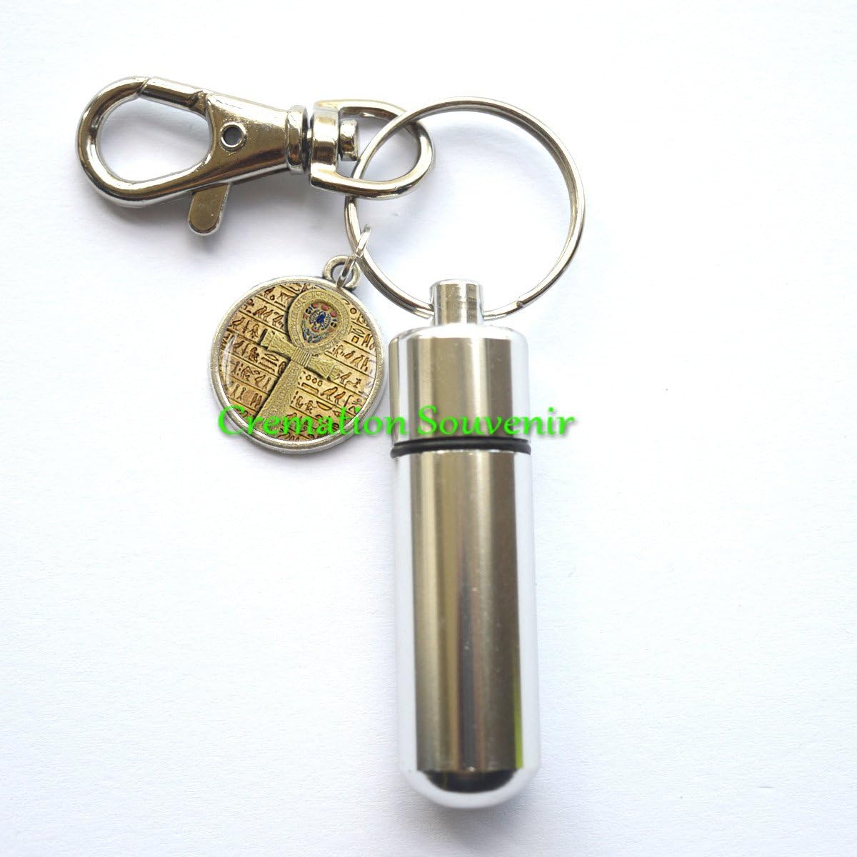 Ankh cross Stainless Steel Cremation Urn keychain-Memorial Keychain-Egyptian ankh cross Cremation souvenir-Remembrance Keychain-Sympathy-Urn for Ashes