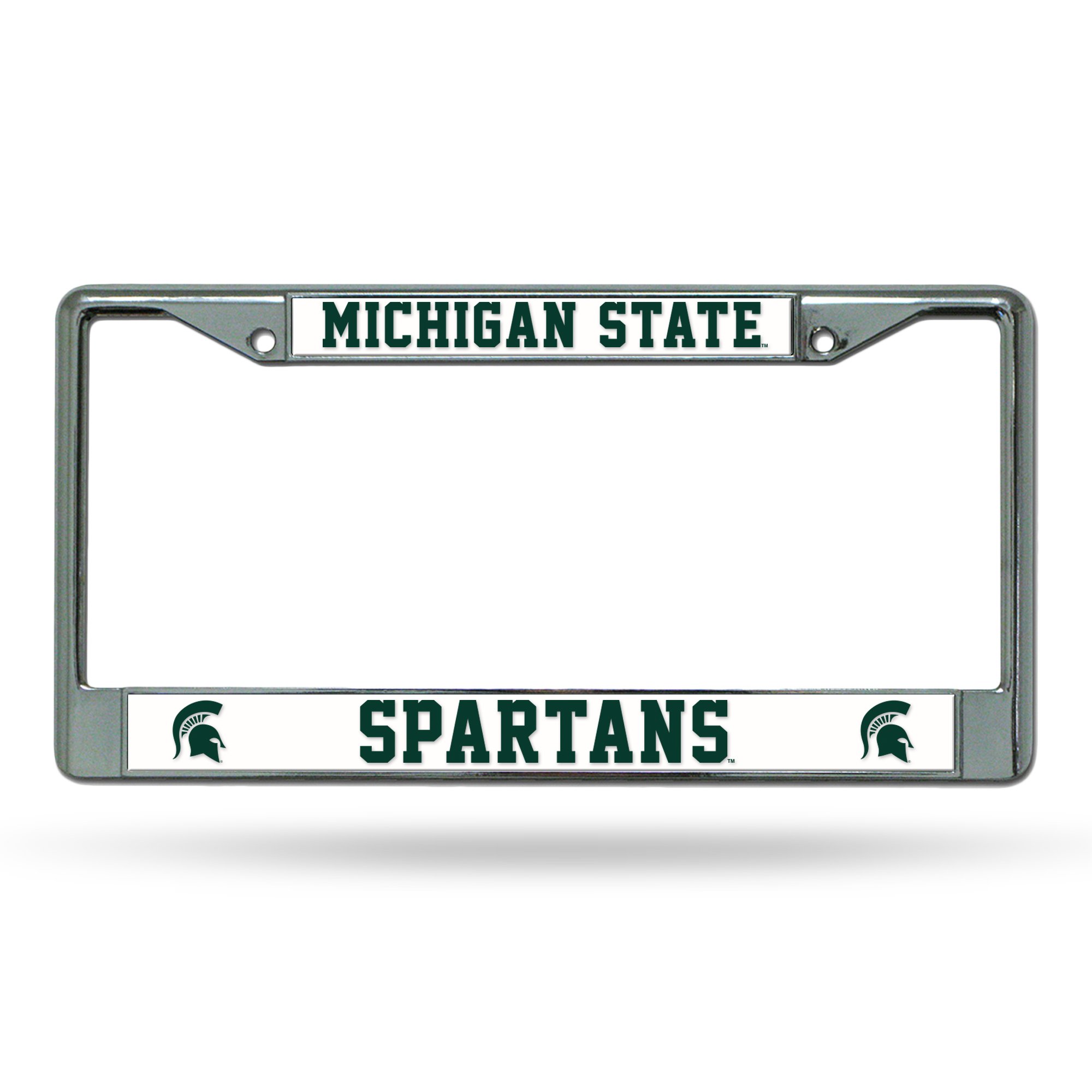 Rico Industries NCAA Michigan State Spartans Chrome Plate Frame, Silver, 12-inch by 6-inch