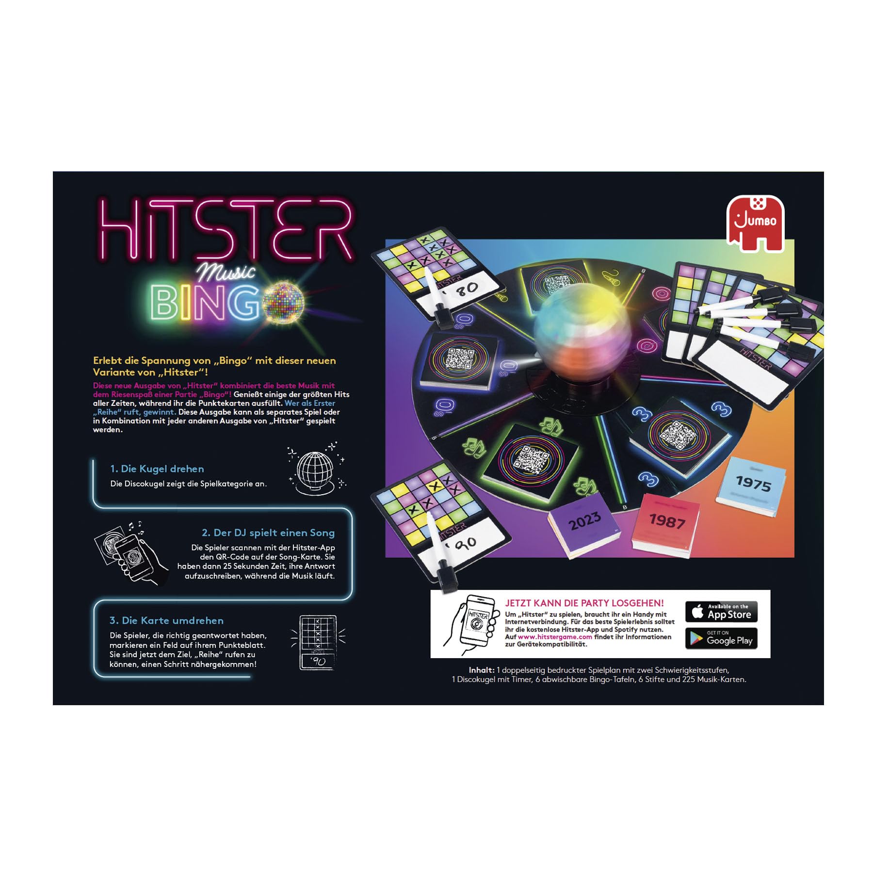 Hitster Bingo, Musik-Brettspiel, ab 12 Jahren, 2-6 Spieler, Perfekt für Spielabende, Partys und Familienspaß, Deutsch (DE), Från 16 år 4