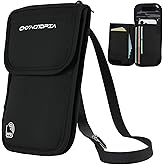 Neck Wallet & RFID Blocking Passport Holder for Travel – Waterproof Hidden Travel Wallet with Card Slots, Adjustable Strap, Portable Document Organizer for Men, Women (Gift) Black