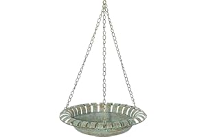 HLQMFHT 12 Inches Hanging Bird Baths for Outdoors, Outdoor Bird Bath, Metal Bird Feeder,Deck,Patio Garden Decoration