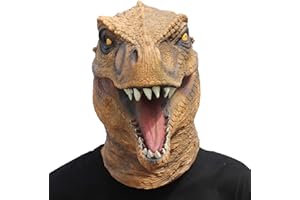 CreepyParty Dinosaur Head Mask Novelty Halloween Costume Party Animal Jurassic Full Head Latex Mask