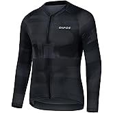 DIFOS Men's Cycling Jersey Long Sleeve UV Sun Protection UPF 50+ Reflective Full Zipper Bike Jersey Shirts with Pockets