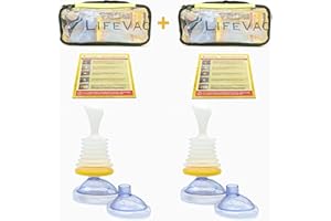 LifeVac Yellow Travel Kit 2 Pack (Canadian Version) - Portable Suction Rescue Device, First Aid Kit for Kids and Adults, Port
