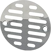 LASCO 03-1247 3-1/2-Inch with Two Screws Shower Drain Grate, Chrome Plated
