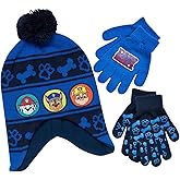 Nickelodeon Boys Paw Patrol Winter Hat, 2 Pair Gloves or Mittens (Toddler/Little Boys)