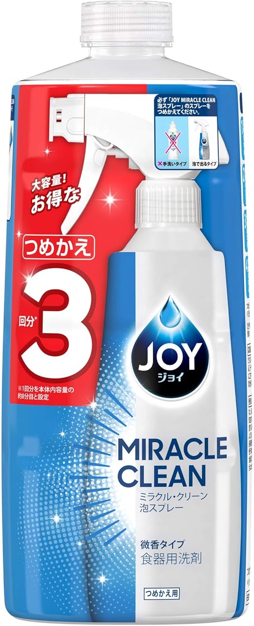 Joy Miracle Clean Foam Spray Dishwashing Detergent Scent Type Refill 3