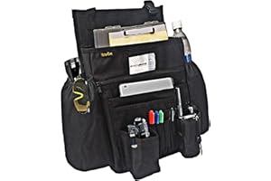 ECWKVN Car Front Seat Organizer - Car File Organizer, Passenger Seat Storage Bag Law Enforcement - Vehicle Storage with Dedicated Laptop Tablet Holder Cup Holder, Black