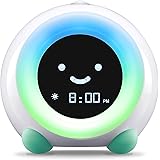 LittleHippo Mella Ready to Rise Children's Sleep Trainer, OK to Wake Alarm Clock, Night Light and Sleep Sounds Machine (Tropi