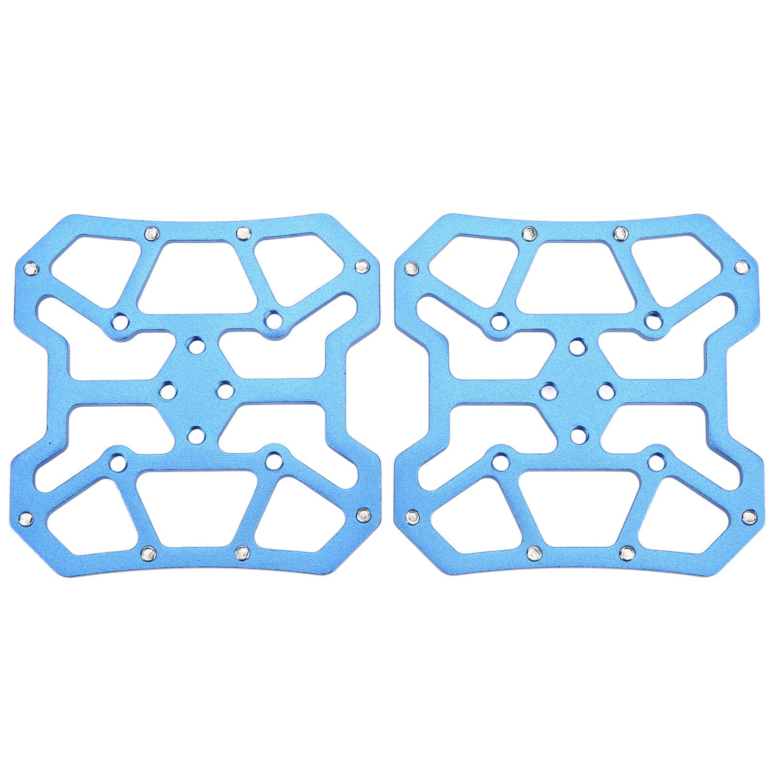 1 pair of wide platform pedals for mountain bikes, aluminum bicycle clipless pedal adapters, self-locking disc pedals for SPD and KEO racing bike systems, SPD mountain bike systems(blue)