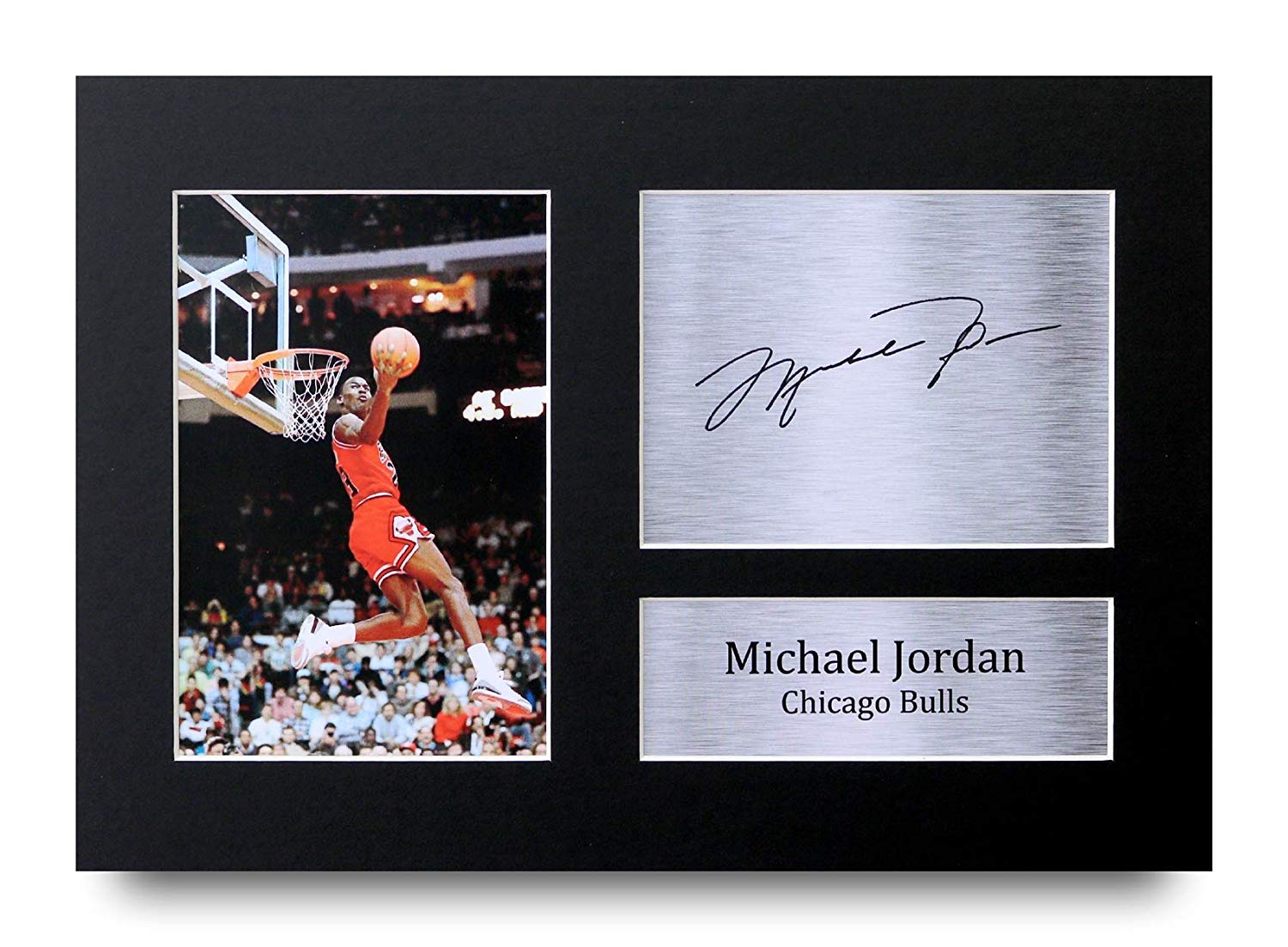 HWC Trading Michael Jordan Signed A4 Printed Autograph Chicago Bulls Photo Display