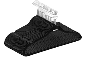 ABHENG Velvet Hangers 30 Pack, Non-Slip Clothes Hangers, Heavy Duty Coat Hangers for Closet with 360° Swivel Hook, Slim Durable Suit Hangers for Space Saving, 16.9”L x 0.2”W x 8.7”H, Black, UAFY0130B