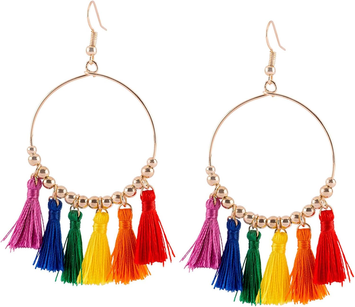 Six Pride 1 Pc Of Rainbow Hoop Earrings Dangle Earrings With