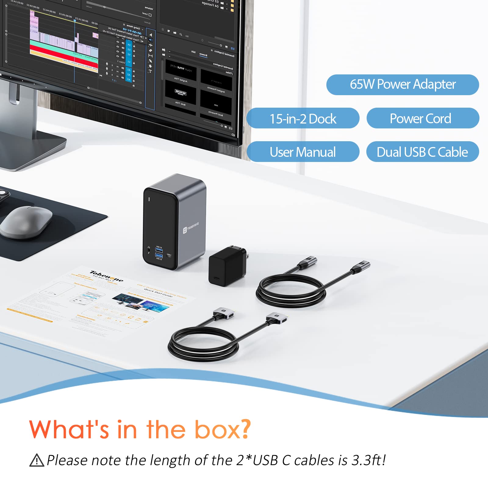 Mua USB C Docking Station Dual Monitor for MacBook Pro/Air, TOBENONE 15 ...
