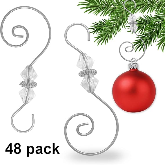 Diamond Swirled Beaded Photo Ornament Hooks 48 Christmas