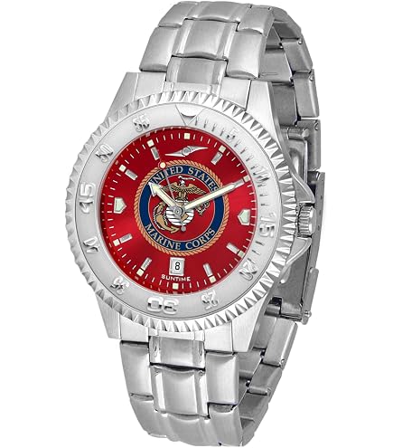 Amazon.com: Military Time Marines Emblem Watch with Large Polished