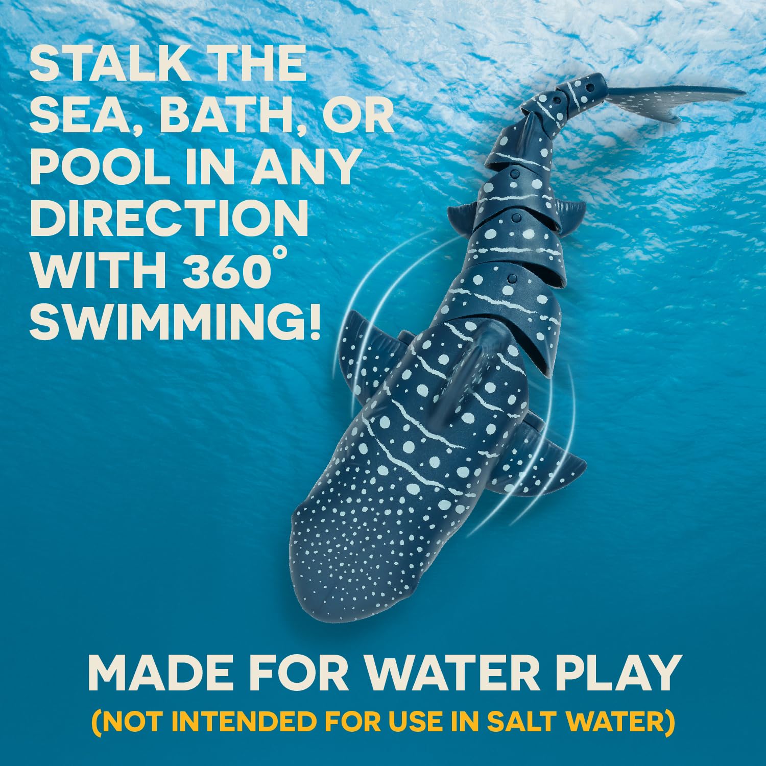 Terra by Battat - Remote Control Shark – Realistic Moving RC Shark Toy for Water Play & Swimming Pools – Fun RC Pool Ocean Lake Toys for Kids – Battery-Operated Floating Toy