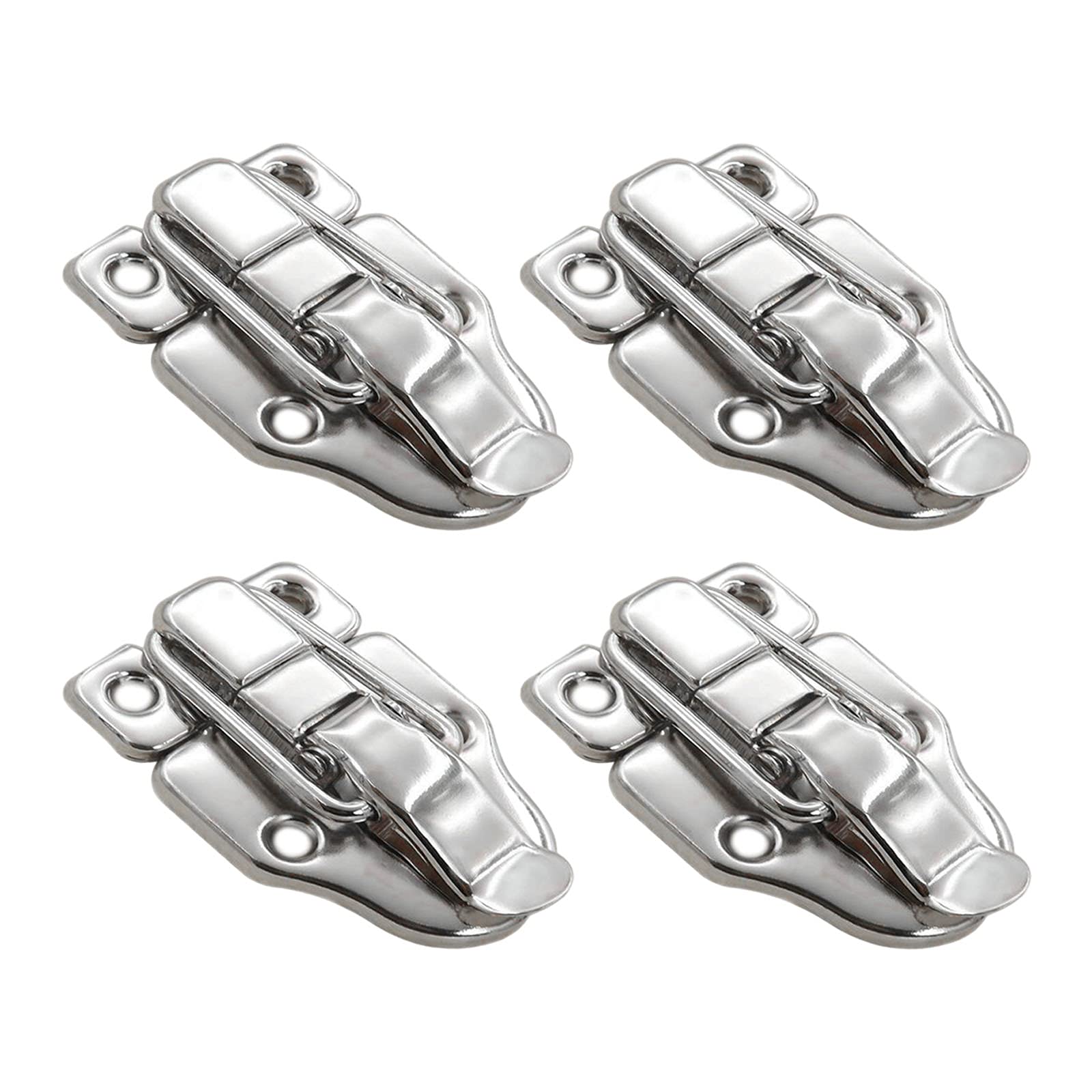 Baoblaze 4pc Stainless Steel Sturdy Lock Toggle Suitcase/Wooden Box/Case Latch Clasp