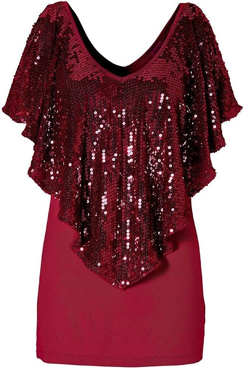 Pailletten Oberteil Damen – Langarm Glitzertop In Silber, Oversize, Weich & Festlich Für Parties