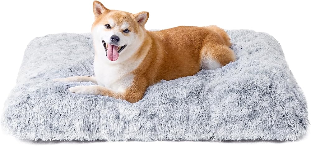 EHEYCIGA Large Grey Dog Bed 90x60x9cm Washable Calming Non-Slip Mattress