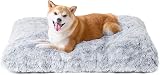 EHEYCIGA Large Grey Dog Bed 90x60x9cm Washable Calming Non-Slip Mattress