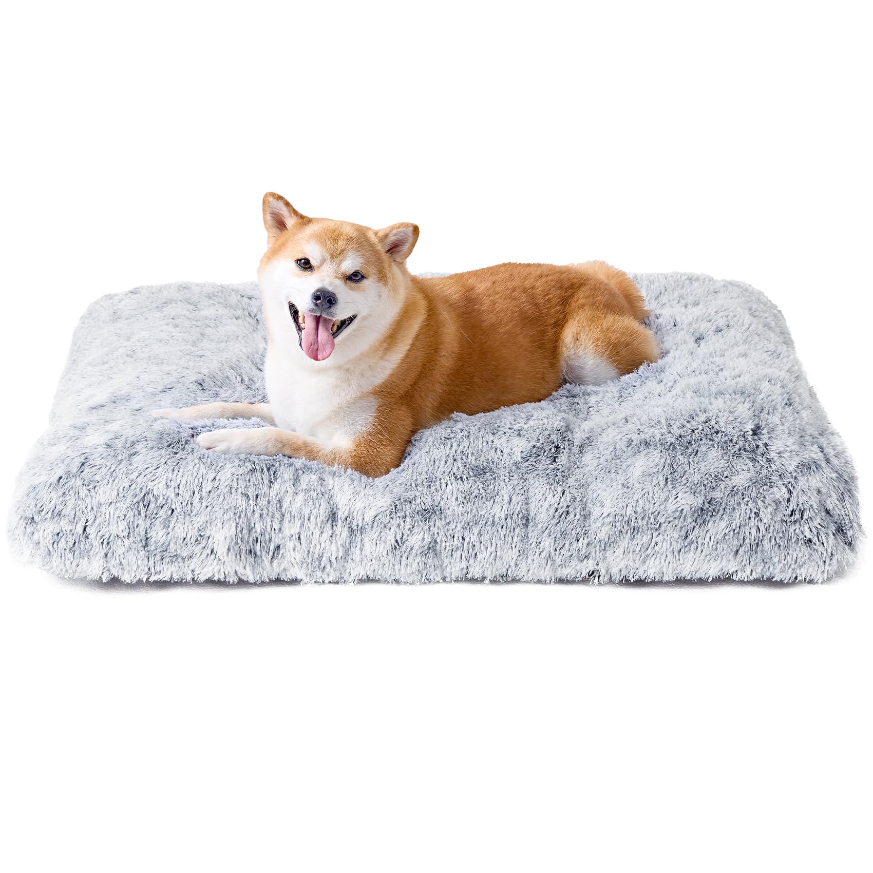 EHEYCIGA Fluffy Dog Crate Bed for Large Dogs, Plush Faux Fur Dog Crate ...