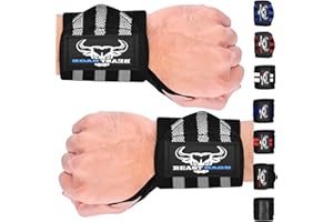 BEAST RAGE Wrist Wraps for Weightlifting - Adjustable Lifting Straps With Thumb Loop for Enhanced Gym Support, Powerlifting, Bodybuilding and Workout