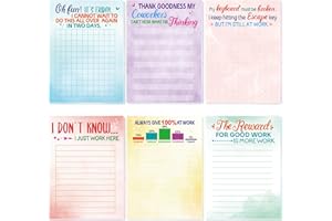 Fancy Land Funny Notepads with Sayings Novelty Memo Pads Christmas Gag for Office Work Coworker Staff 6 Pack