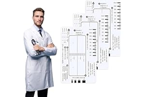 ECG 7 Step Ruler 3 Pcs for EKG Interpretation, Transparent Calipers Measuring Tool, Portable Card for Students, Nurse, EMT's,