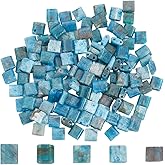 SUNNYCLUE 1 Box About 138pcs 5mm 2 Hole Square Beads Sqaure Seed Beads Wooden Natural Apatite Japanese Small Flat Two Hole Seed Loose Spacer for Jewelry Making Bracelets Necklace Women Crafts Supplies