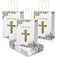 Meanplan First Communion Gifts Religious Party Favor Gift of Christ First Communion Bags, 8.66 x 6.3 x 3.15 Inch(36 Pack)