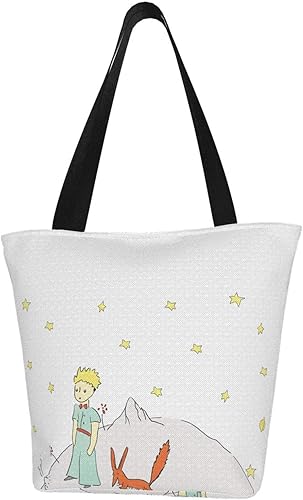 Amazon Monikalトートバッグ 星の王子さま 大きめ 大学生 高校生 中学生 通勤 通学 旅行 ノートパソコン収納可能 人気 おしゃれ ハイキング ランニング サイクリング クライミング シューズ バッグ