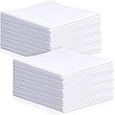 Leinuosen White Cotton Handkerchiefs for Men Classic Hankies Pocket Square Towel Small Size for Tie Dye Tea Parties