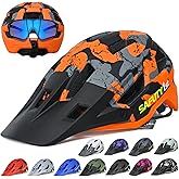 Safuty1st Mountain Bike Helmet for Adults & Youth Lightweight Impact-Resistant with Adjustable Dial & Removable Visor Unisex Helmet for Mountain Biking Bicycle Clcying