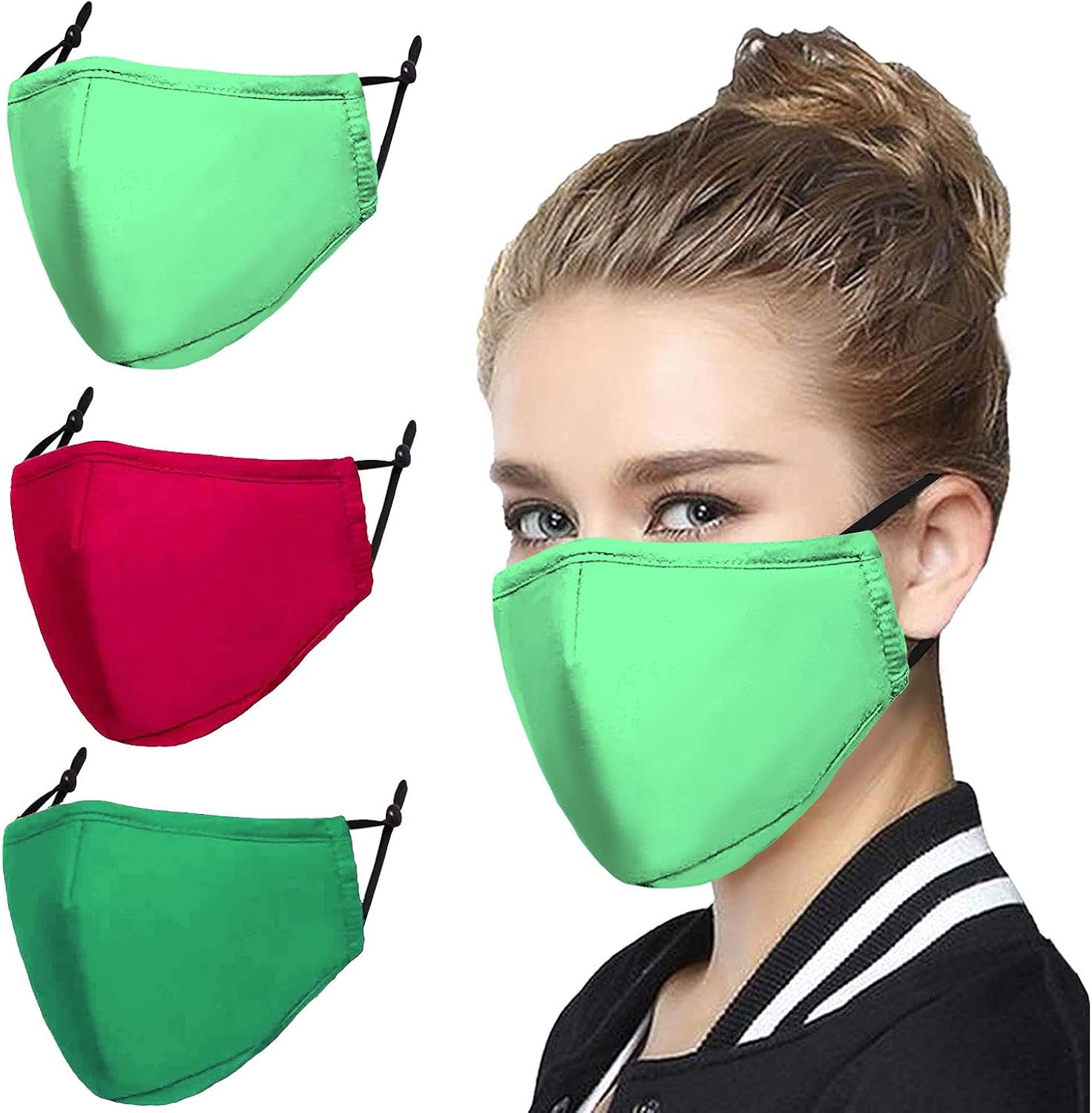 3 Layer Face Mask 3PC Face Mask Adult Designed with Comfortable 6 Month
