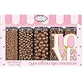 Confect Bronze Sprinkles – Beach Dayout Edible Sprinkle Mix | Assorted 5-Pack with Bronze Dragees, Jimmies & Sparkling Sugar | Celebration Cake & Cupcake Decorating Topping | Vegan, Gluten-Free – 5 Oz
