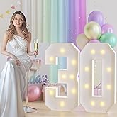 JoyMuse 3ft Marquee Numbers 30, Large Light Up Numbers 30, 30th Birthday Party and Anniversary Decoration, Yellow Light