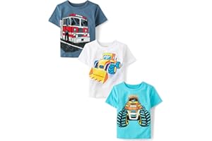 The Children's Place Baby-Boys and Toddler Sports,Cars,Trucks Short Sleeve Graphic T-Shirts,3 Pack